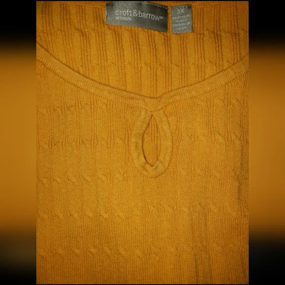 💖👄Croft and Barrow Long Sleeve Yellow Sweater Knit Top (Size3X) - Picture 6 of 15